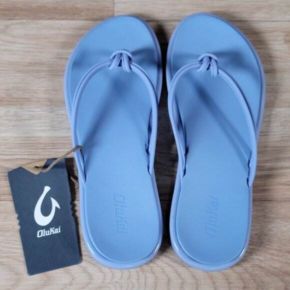 OluKai AKA Sandals Womens Size 7 Cloud Blue Beach Slippers Flip Flops 20509-3N3N - Picture 3 of 4